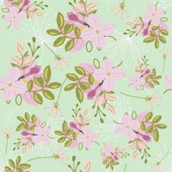Pink Mint Floral Pattern | Obraz na stenu