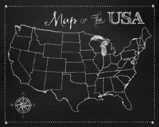 Chalkboard US Map | Obraz na stenu