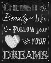 Chalkboard Cherish The Beauty | Obraz na stenu