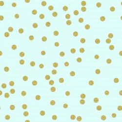 Pale Aqua Golden Round Confetti | Obraz na stenu