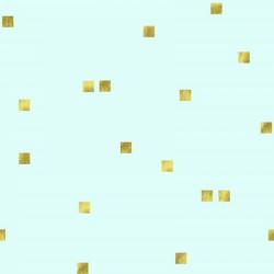 Pale Aqua Golden Squares Confetti | Obraz na stenu