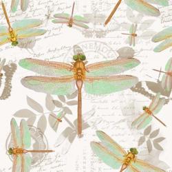 Vintage Botanicals Dragonfly Pattern Copper | Obraz na stenu