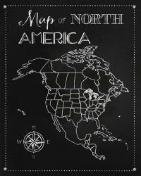 Chalk Map Of North America | Obraz na stenu