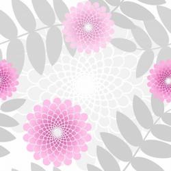 Flowers And Leaves Pattern Pink | Obraz na stenu