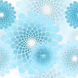Spiral Flowers Pattern Baby Blue | Obraz na stenu