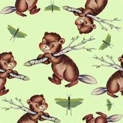 Cute Baby Beaver Pattern | Obraz na stenu