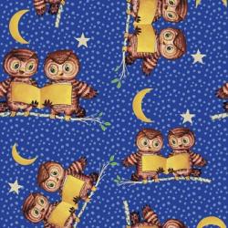 Cute Baby Owls Starry Night Pattern | Obraz na stenu