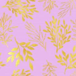 Golden Leaves on Pink Pattern | Obraz na stenu