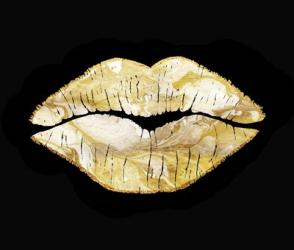 Latte Lips Lined With Gold | Obraz na stenu