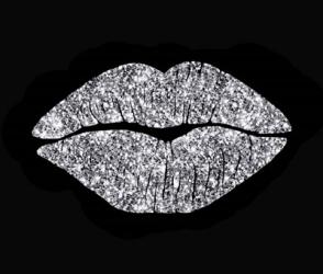 Silver Glitter Kiss | Obraz na stenu