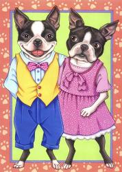 Boston Terrier Couple | Obraz na stenu