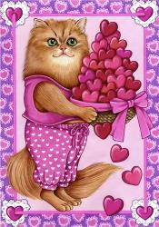 Persian Cat Bowl Of Hearts | Obraz na stenu