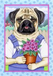 Pug Flower Pot | Obraz na stenu