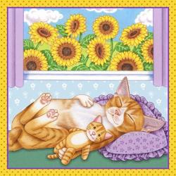 Sunflowers Kitten | Obraz na stenu