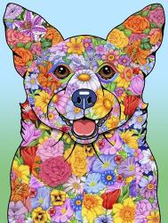 Flowers Corgi | Obraz na stenu