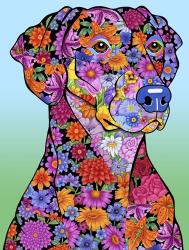 Flowers Doberman | Obraz na stenu