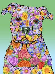 Flowers Pitbull | Obraz na stenu