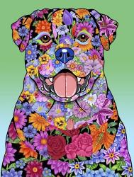 Flowers Rottweiler | Obraz na stenu