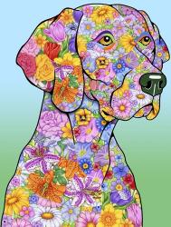 Flowers Weimaraner | Obraz na stenu