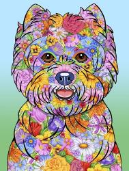 Flowers Westie | Obraz na stenu