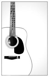 Black and White Classic Guitar, | Obraz na stenu