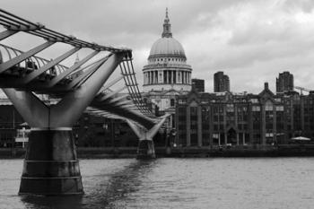 St Paul's Millennium Bridge BW | Obraz na stenu