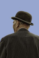 Bowler Hat Man Blue | Obraz na stenu