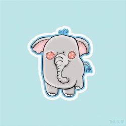 Blue Background Elephant | Obraz na stenu