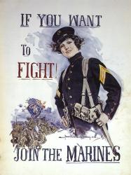 Woman Marines Want to Fight | Obraz na stenu