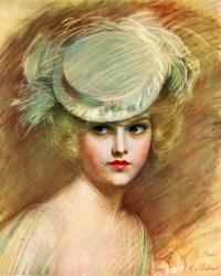 Lady In Green Hat | Obraz na stenu
