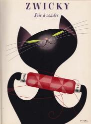 Black Cat Red Bottle | Obraz na stenu