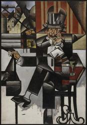 Un Homme Au Cafe Juan Gris | Obraz na stenu