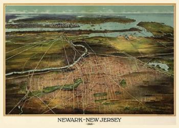 Birdseye View Of Newark, New Jersey 1916 | Obraz na stenu