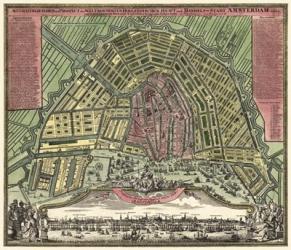 Homann Erben's Accurate Map of Amsterdam 1727 | Obraz na stenu