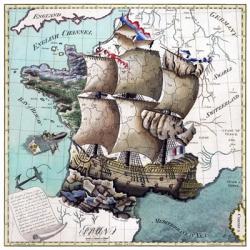 Map Of France As A Ship-1796 | Obraz na stenu