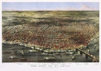 1874 City Of St. Louis By Currier and Ives | Obraz na stenu