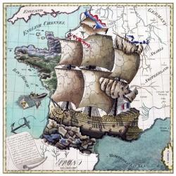 Map Of France As A Ship -1796 | Obraz na stenu
