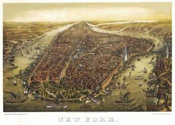 New York Map 1874 | Obraz na stenu