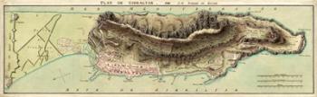 Map Of Gibraltar And Its Fortifications 1799 | Obraz na stenu