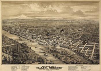 Salem Oregon 1876 Birds Eye View | Obraz na stenu