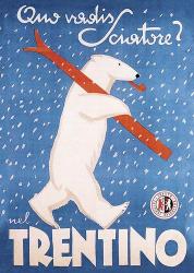 Italian Polar Bear Ski Poster | Obraz na stenu
