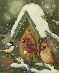 Snowy Birdhouse | Obraz na stenu