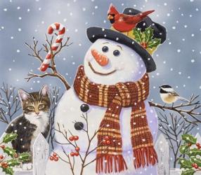 Snowman and Kitten | Obraz na stenu