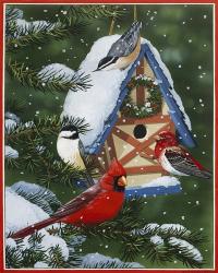 Birds At Feeder (Winter) | Obraz na stenu