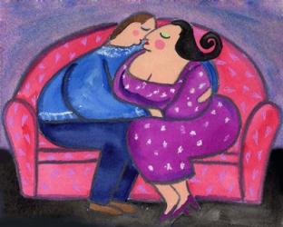 Big Diva Love On A Loveseat | Obraz na stenu