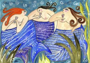 Big Diva Mermaid Wine Club | Obraz na stenu