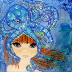 Big Eyed Girl Ocean Blue | Obraz na stenu