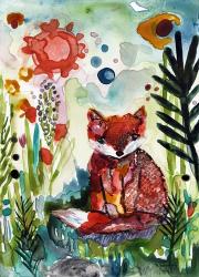 Baby Fox in the Garden | Obraz na stenu