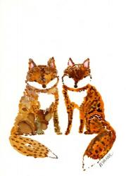 Two Baby Foxes | Obraz na stenu