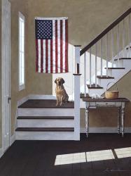 Dog On Stairs | Obraz na stenu